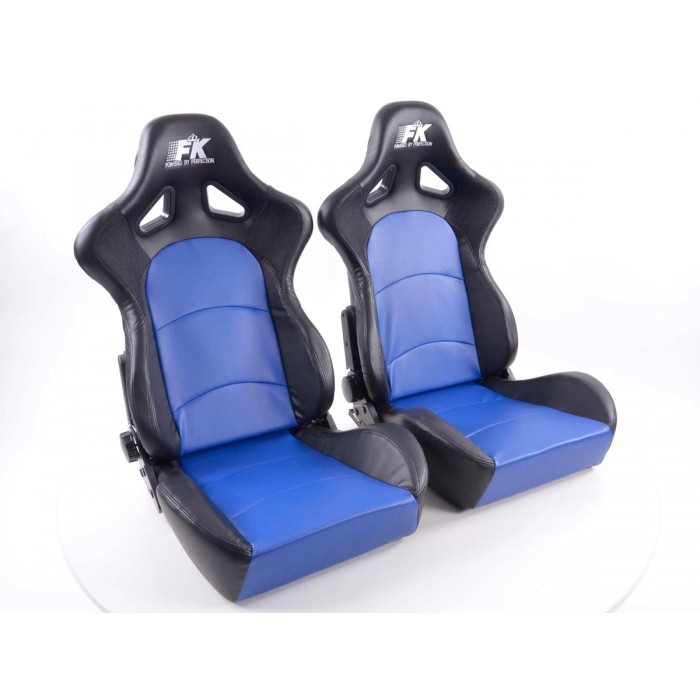 Слика на Спортски седишта комплет 2 бр. Control еко кожа плави/црни FK Automotive FKRSE413-1/413-2 за  BMW Alpina B10 Sedan (E34) 4.6 - 340 kоњи бензин