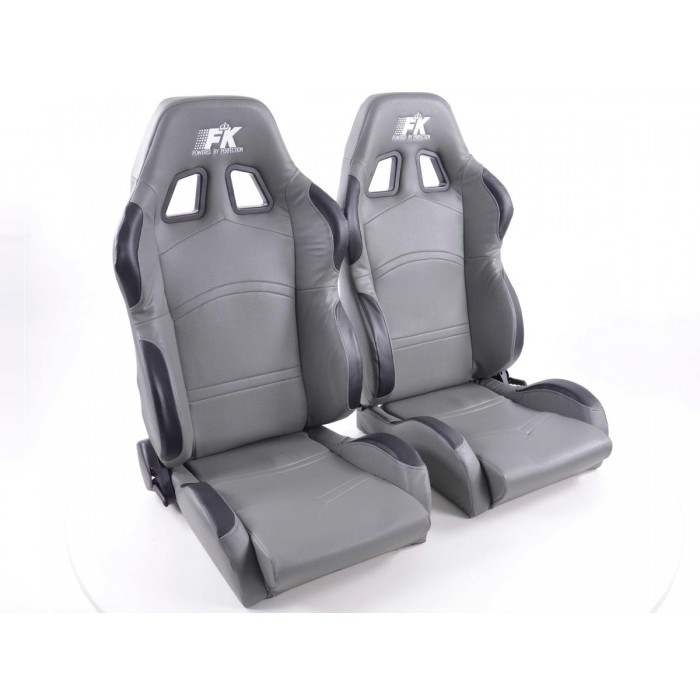 Слика на Спортски седишта комплет 2 бр. Cyberstar еко кожа сиви FK Automotive FKRSE645/647 за  Hyundai ix35 (LM) 2.4 4WD - 185 kоњи бензин
