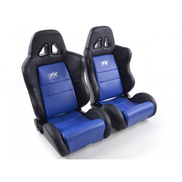 Слика на Спортски седишта комплет 2 бр. Dallas еко кожа плави/црни шев плави FK Automotive FKRSE010103 за  Hyundai Trajet (FO) 2.0 CRDi - 125 kоњи дизел
