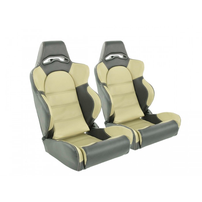 Слика на Спортски седишта комплет 2 бр. Edition 1 еко кожа бежови/црни FK Automotive DP009 за  мотор BMW K K 1300 R (K43) - 107 kоњи бензин