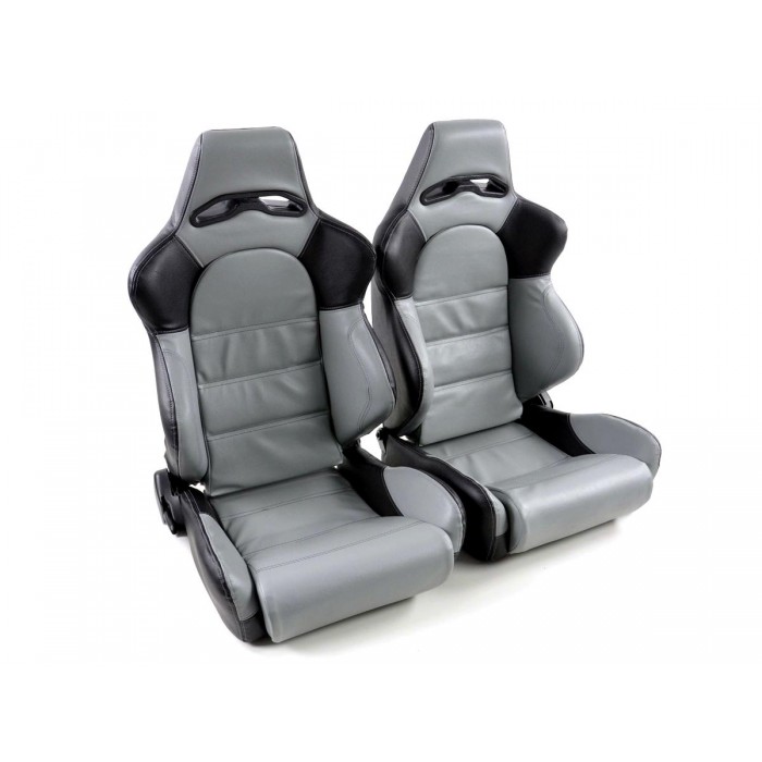 Слика на Спортски седишта комплет 2 бр. Edition 1 еко кожа сиви/црни FK Automotive DP011 за  BMW 3 Cabrio E30 325 i - 170 kоњи бензин