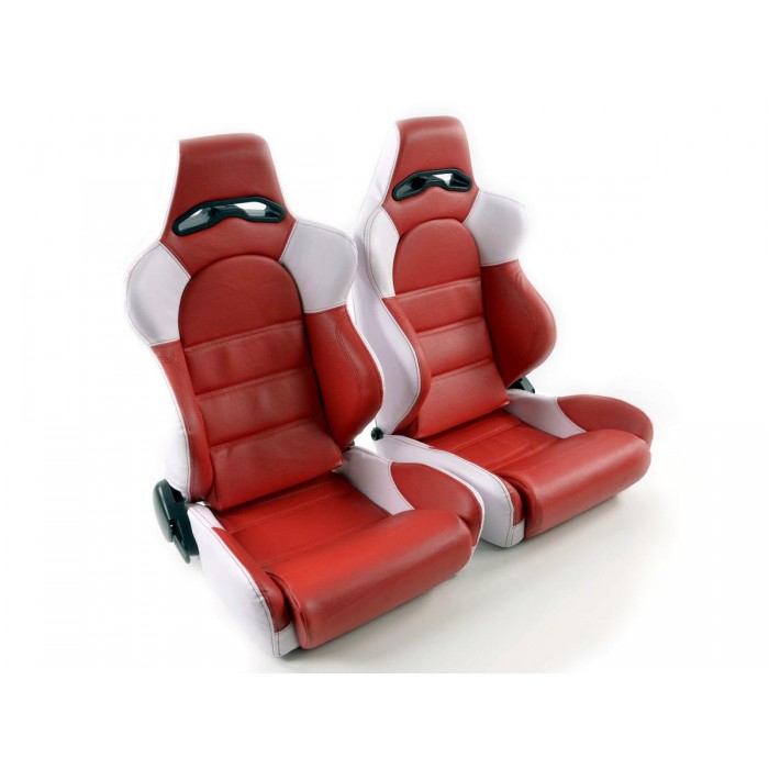 Слика на Спортски седишта комплет 2 бр. Edition 1 еко кожа црвени/бели FK Automotive DP007 за  Alfa Romeo 164 Sedan 2.0 Twin Spark - 148 kоњи бензин
