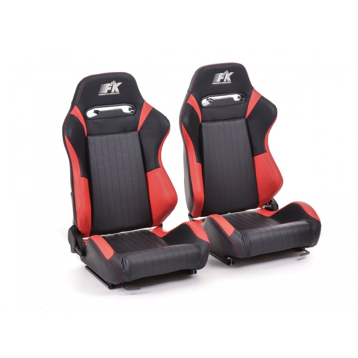 Слика на Спортски седишта комплет 2 бр. Frankfurt еко кожа црни/црвени FK Automotive FKRSE17011 за  Audi A6 Sedan (4G2, C7) 2.8 FSI - 204 kоњи бензин