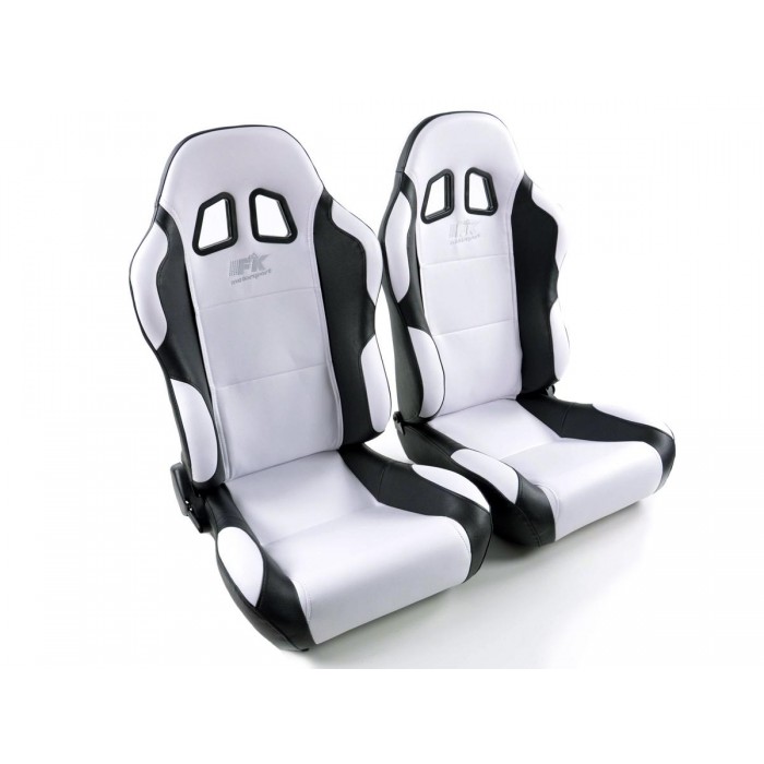 Слика на Спортски седишта комплет 2 бр. Miami еко кожа бели/црни FK Automotive FKRSE010065 за  Hyundai Grandeur (TG) 2.2 CRDi - 155 kоњи дизел