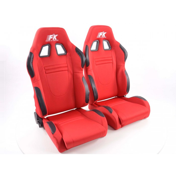 Слика на Спортски седишта комплет 2 бр. Racecar црвени / FK Automotive FKRSE233/234 за  BMW X3 E83 2.0 i - 150 kоњи бензин