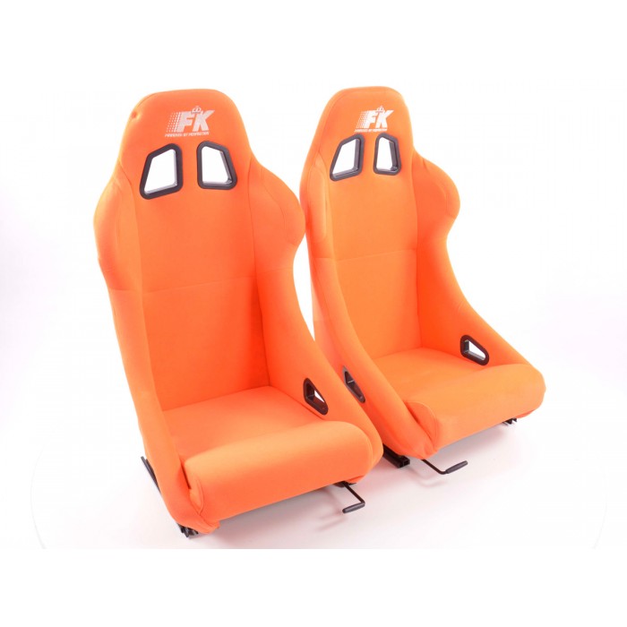 Слика на Спортски седишта комплет 2 бр. San Francisco портокалови FK Automotive FKRSE010163 за  Peugeot 107 1.0 - 68 kоњи бензин