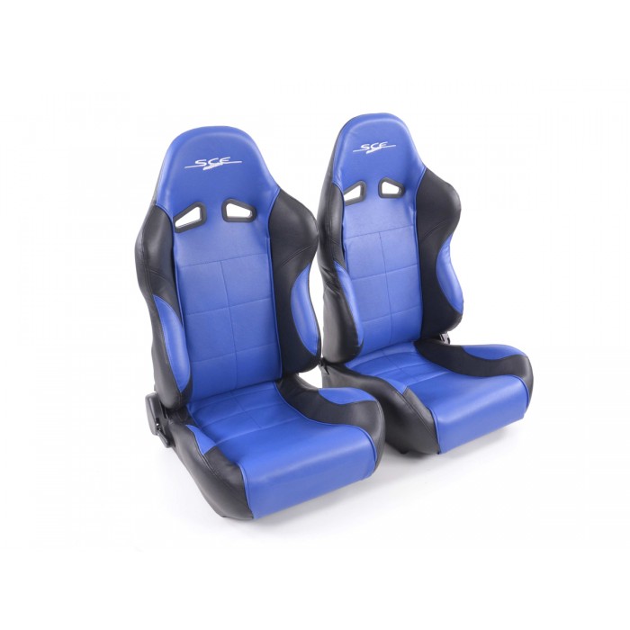 Слика на Спортски седишта комплет 2 бр. SCE-Sportive 2 еко кожа плави/црни FK Automotive SCERSE115-116 за  BMW Alpina C1 (E30) 2.3 - 170 kоњи бензин