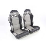 Слика на Спортски седишта комплет 2 бр. Spacelook Carbon еко кожа сиви/црни FK Automotive FKRSE805/806