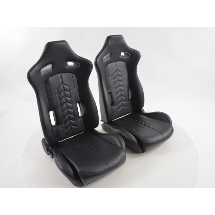 Слика на Спортски седишта комплет 2 бр. еко кожа црни со подгрев и масажер FK Automotive FKRSE14049-M за  Seat Arona (KJ7) 1.0 TSI - 95 kоњи бензин