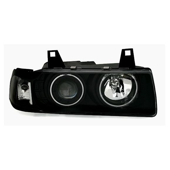 Слика на Тунинг фарови Angel Eyes BMW E36 (1991-2099) 4d sedan - црни AP SWB04T за  BMW 3 Coupe E36 M3 3.2 - 321 kоњи бензин