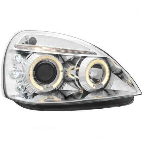 Слика на Тунинг фарови ANGEL EYES RENAULT CLIO MK3 (01-05) - хром AP SWR05A за  Renault Clio 2 1.4 16V (B/CB0L) - 95 kоњи бензин