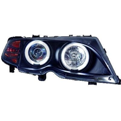 Слика на Тунинг фарови CCFL Angel Eyes BMW E46 седан (2001-2003) - црни AP SWB02SBCCFL за  BMW 3 Sedan E46 318 i - 118 kоњи бензин