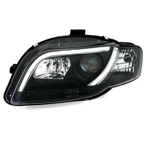 Слика на Тунинг фарови за Audi A4 B7 Lightbar Design (2004-2008) - црни AP SWA08SLGXB за  Audi A4 Avant (8W5, B9) 2.0 TDI quattro - 163 kоњи дизел