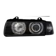 Слика на Тунинг фарови за BMW E36 Angel Eyes (1991-2000) 4d sedan - црни AP SWB04DB